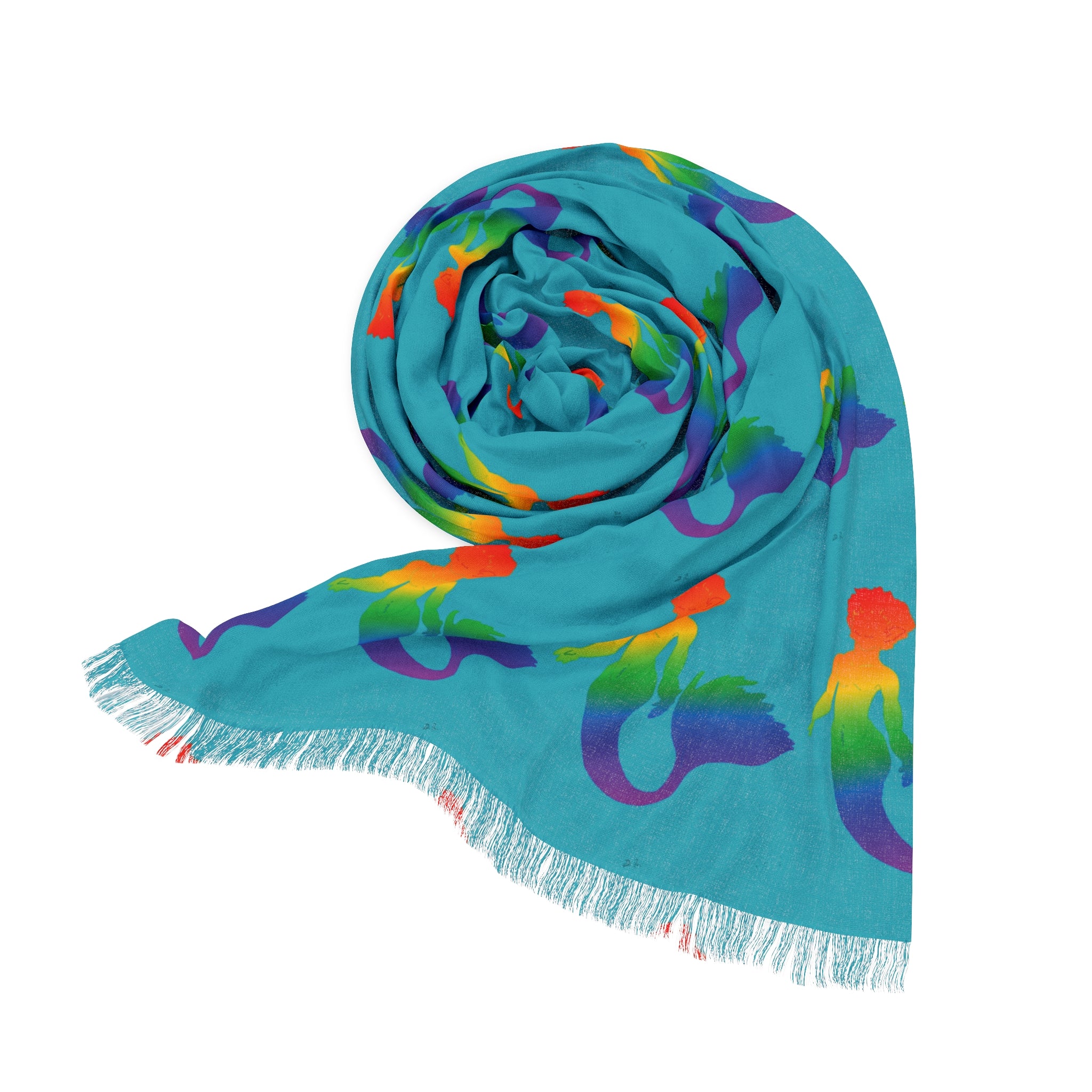 Rainbow Merman Pattern Lightweight Scarf