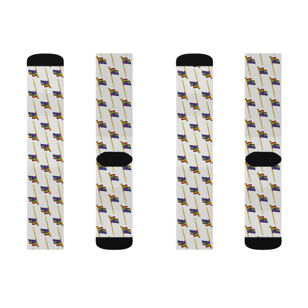 Rainbow Pride Flag Pattern Sublimation Socks — LGBTQ+ Crew Socks