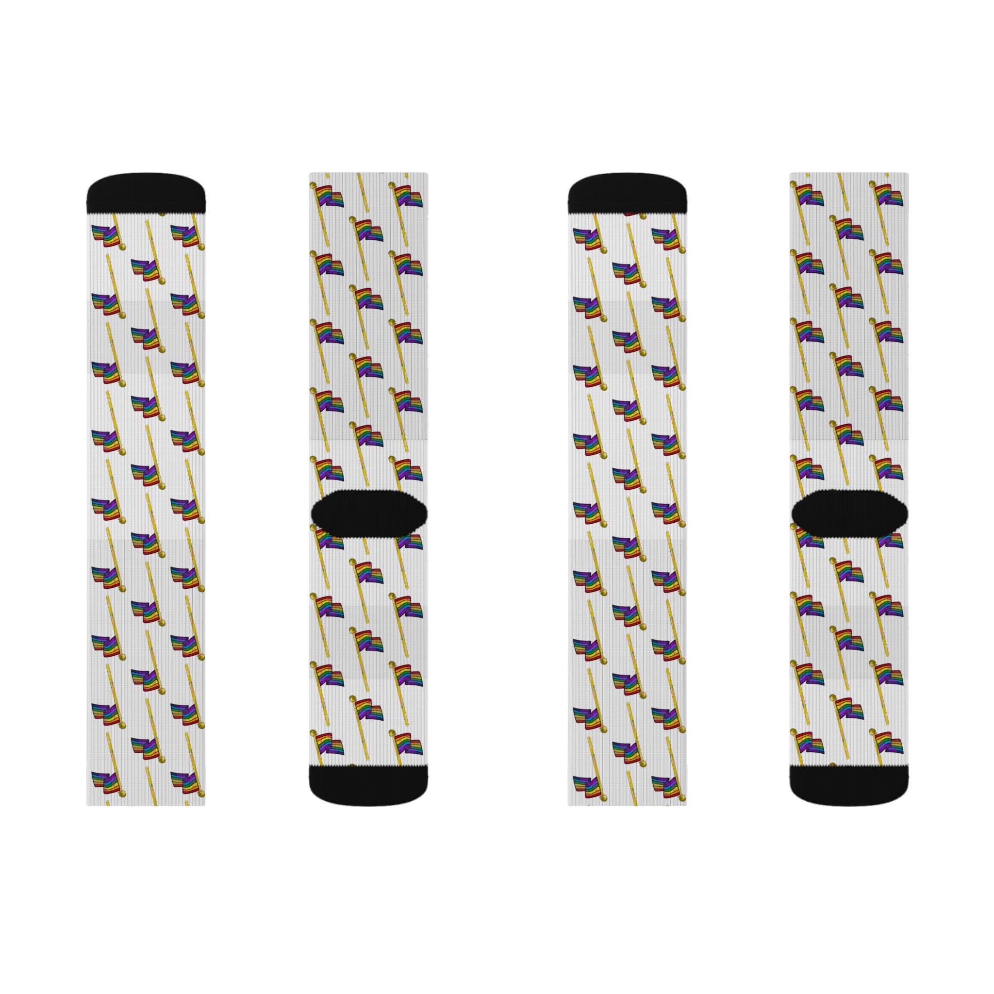 Rainbow Pride Flag Pattern Sublimation Socks — LGBTQ+ Crew Socks