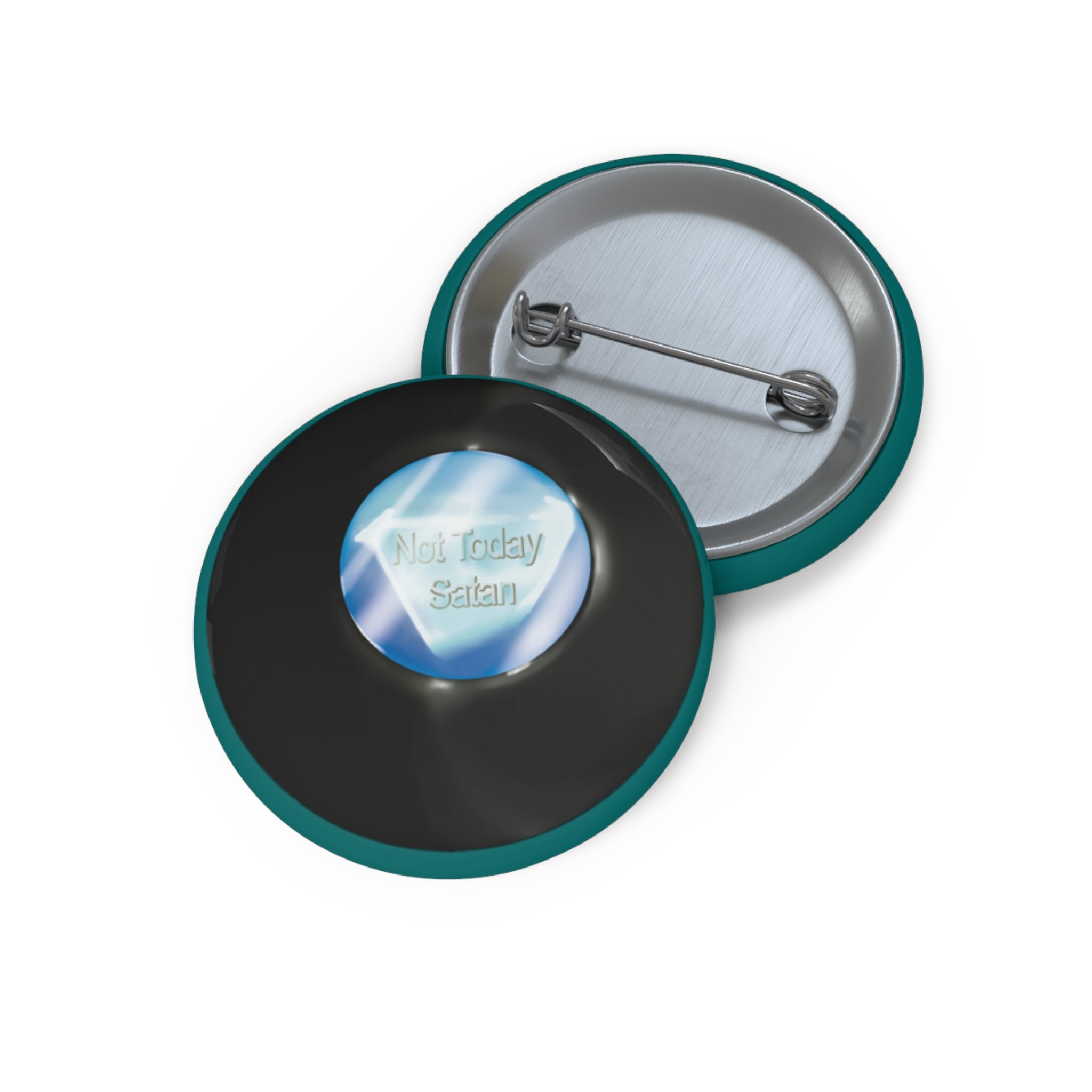 “Not Today Satan” Magic 8Ball Pin