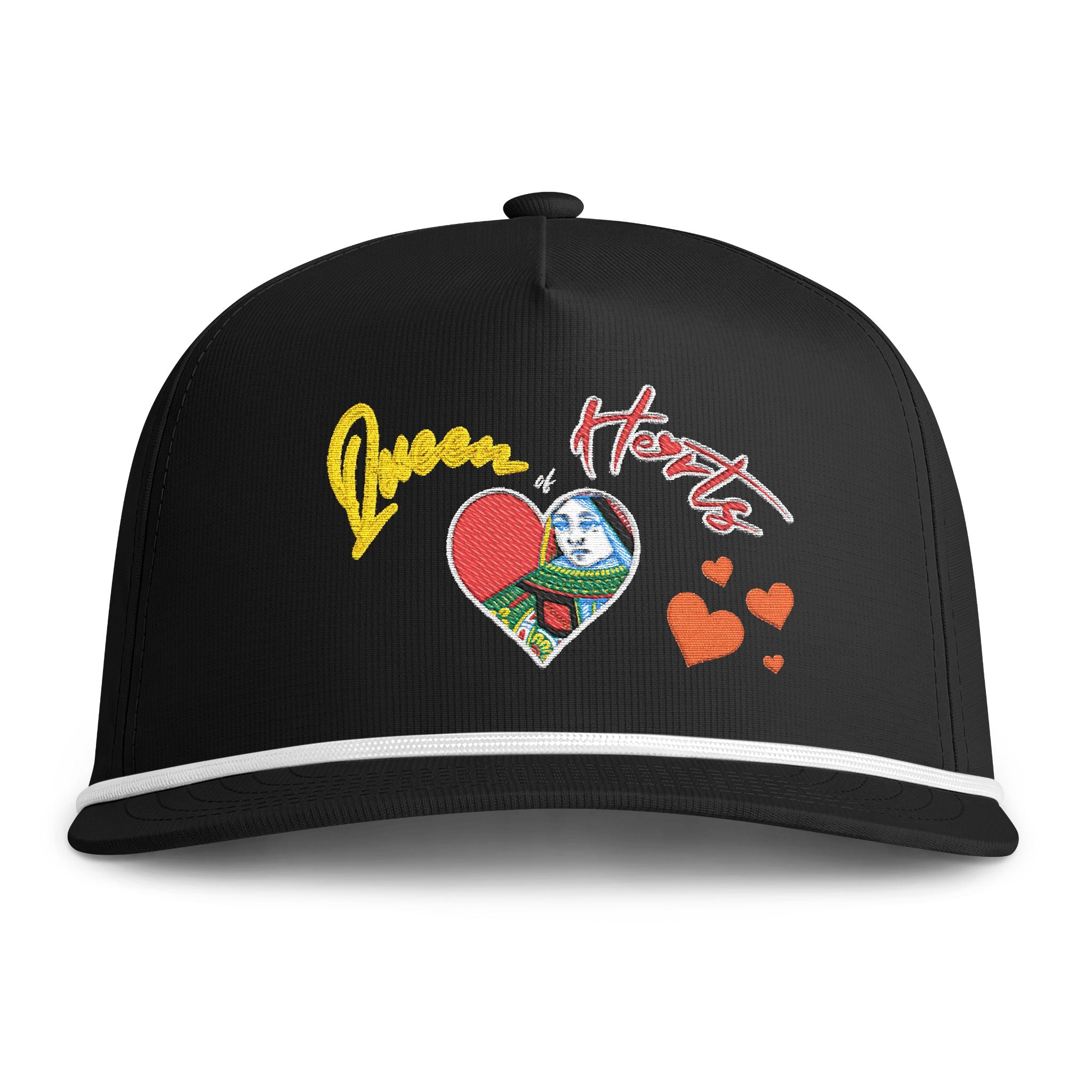Sunwashed 'Queen of Hearts' Embroidered Rope Trucker Hat