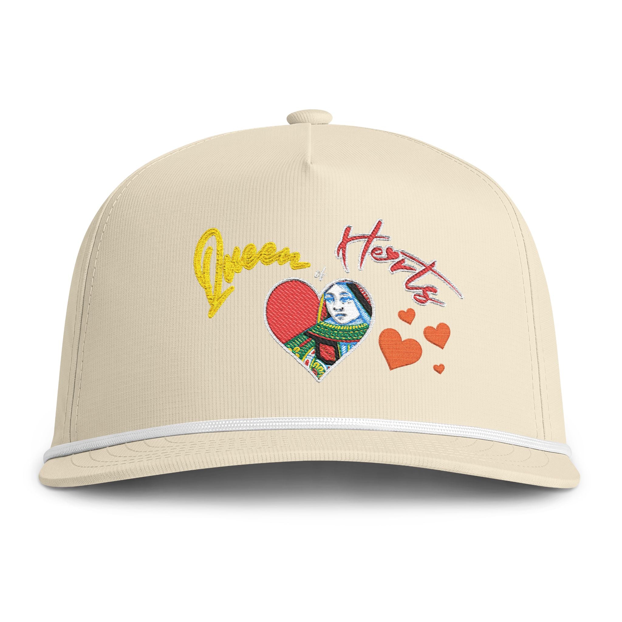 Sunwashed 'Queen of Hearts' Embroidered Rope Trucker Hat