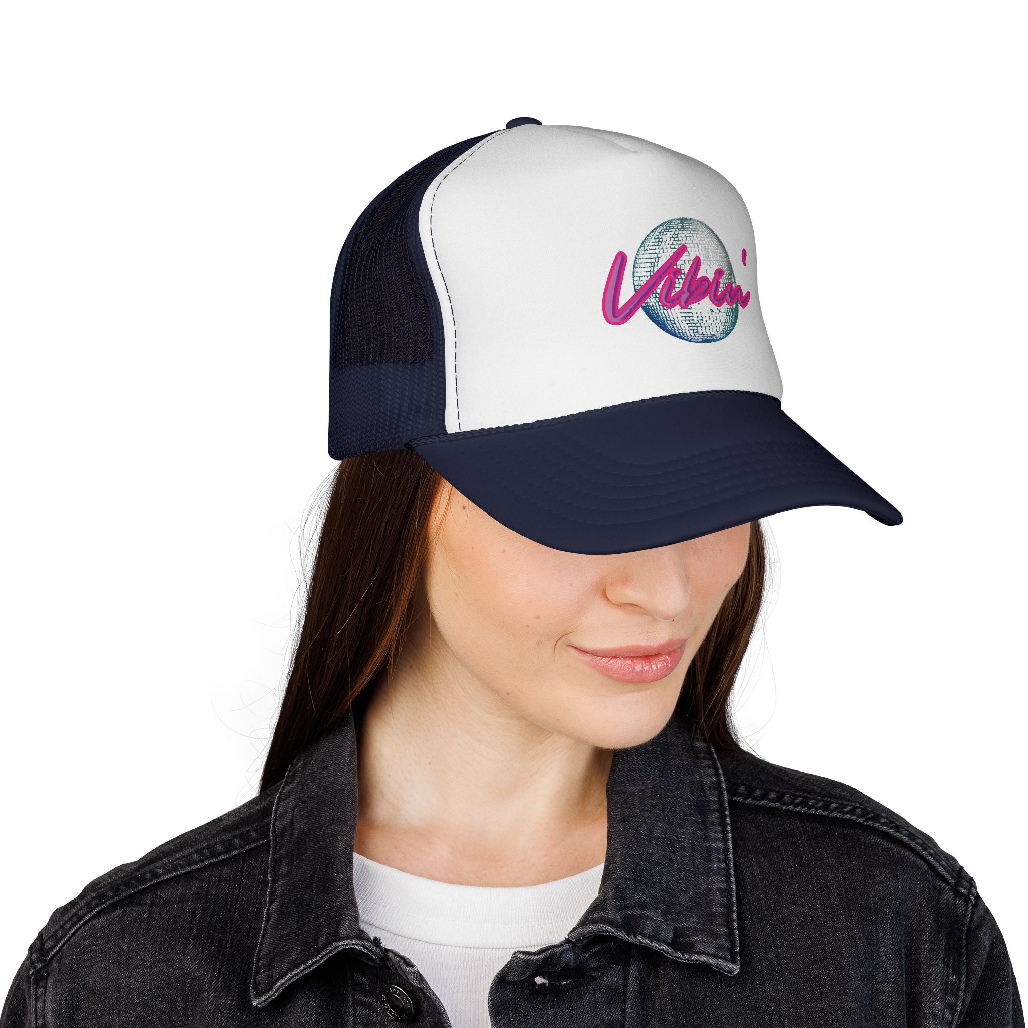 'Vibin' Script with Disco Ball Cap