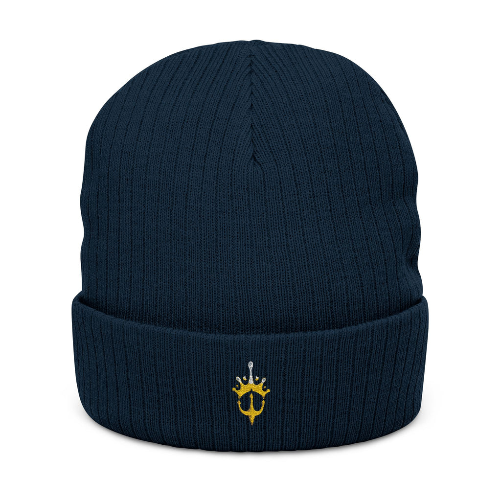 Trident Ribbed Knit Beanie
