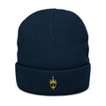 Trident Ribbed Knit Beanie