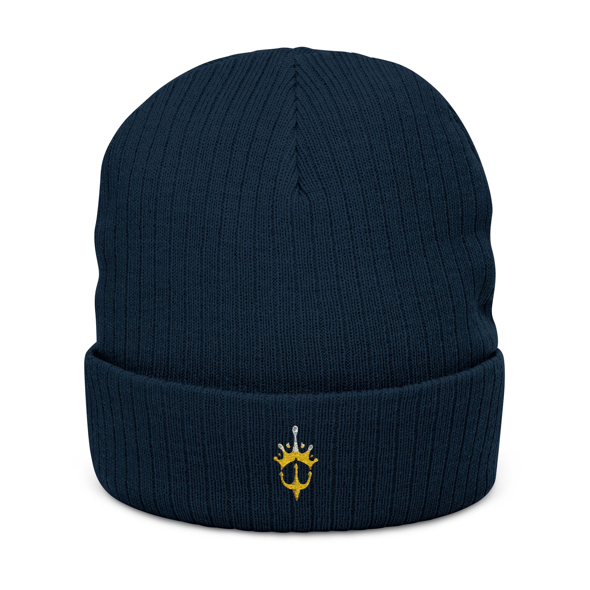 Trident Ribbed Knit Beanie