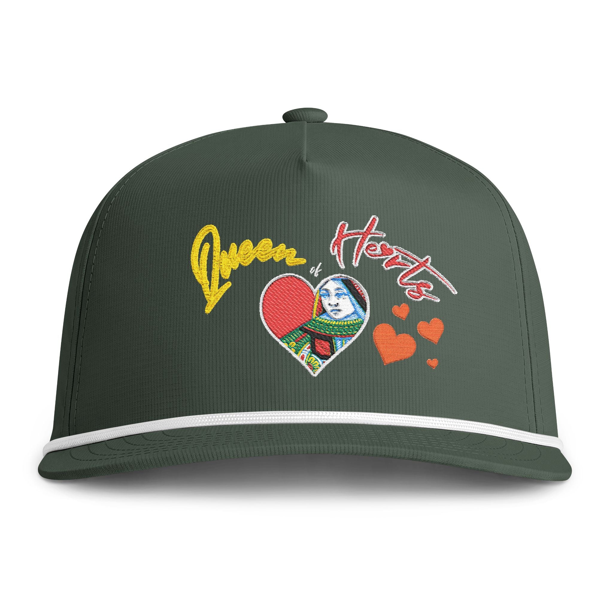 Sunwashed 'Queen of Hearts' Embroidered Rope Trucker Hat