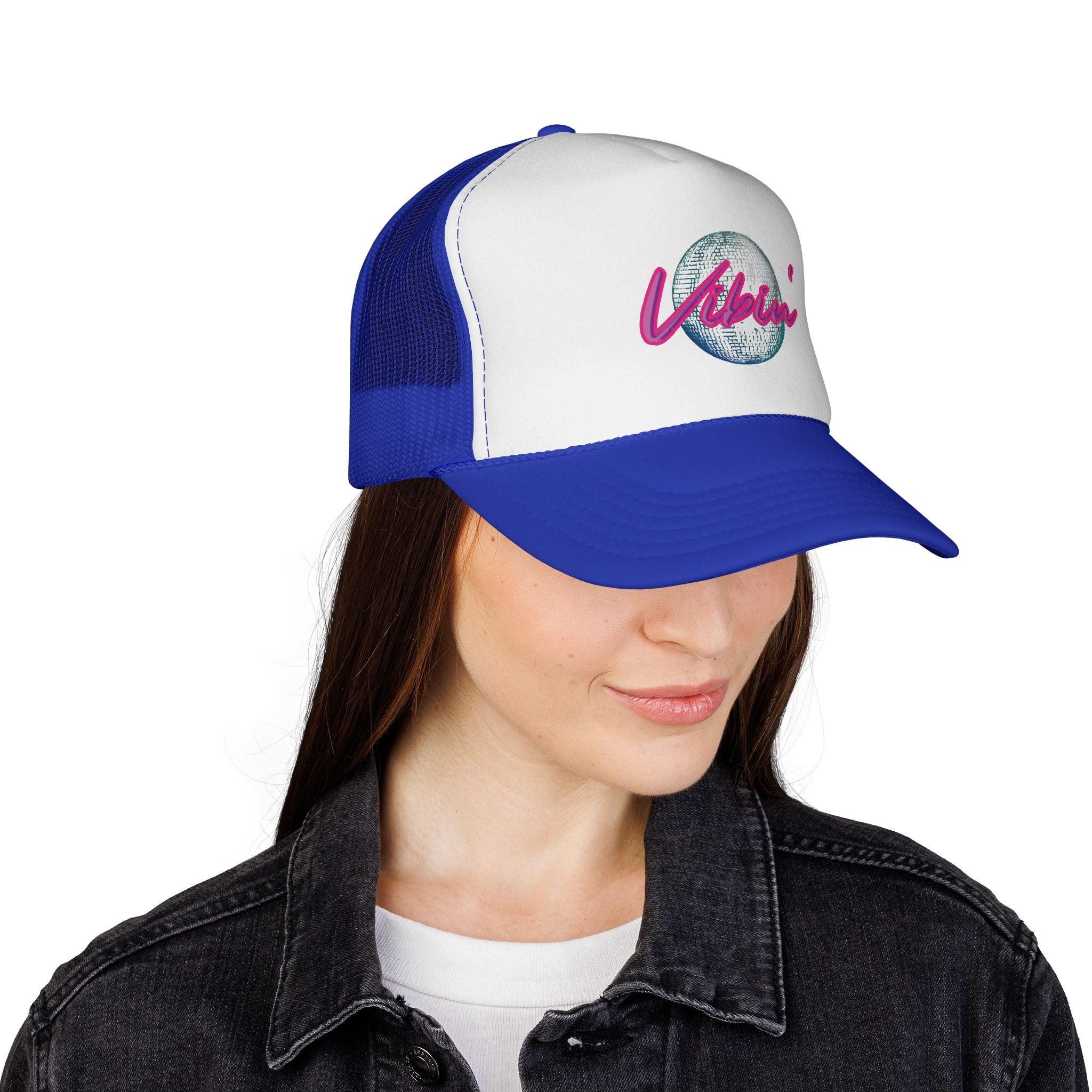 'Vibin' Script with Disco Ball Cap