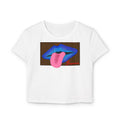 Besame Blue Glitter Lips Graphic Shirt