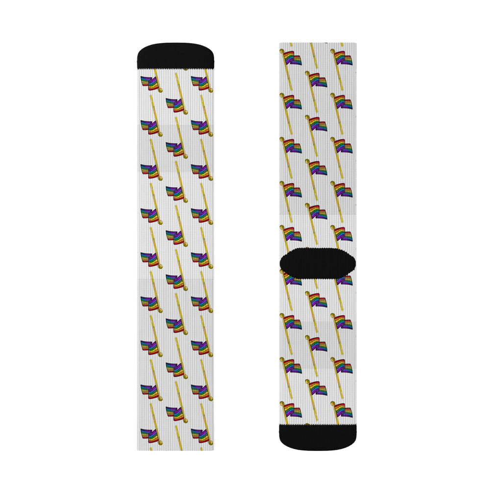 Rainbow Pride Flag Pattern Sublimation Socks — LGBTQ+ Crew Socks