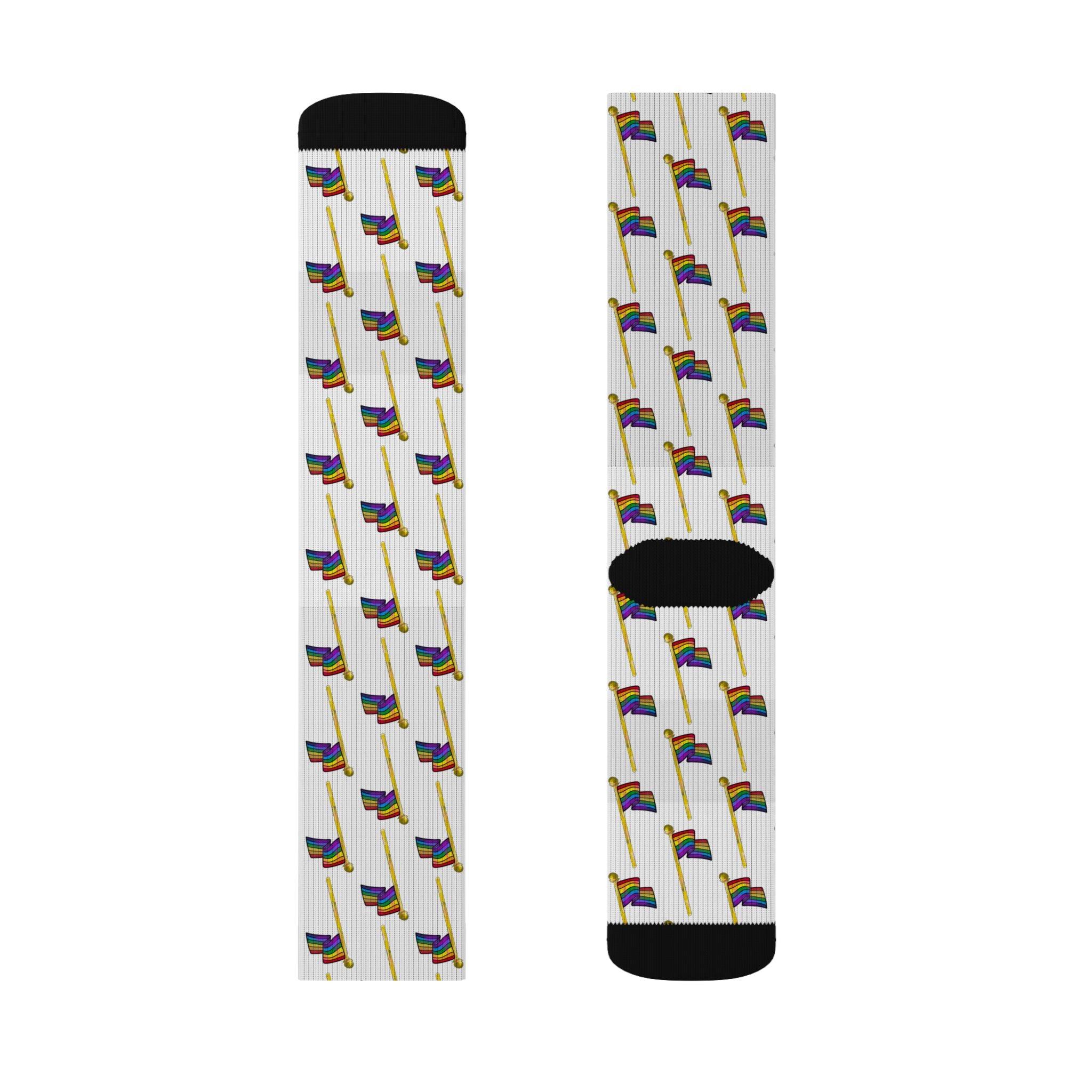 Rainbow Pride Flag Pattern Sublimation Socks — LGBTQ+ Crew Socks
