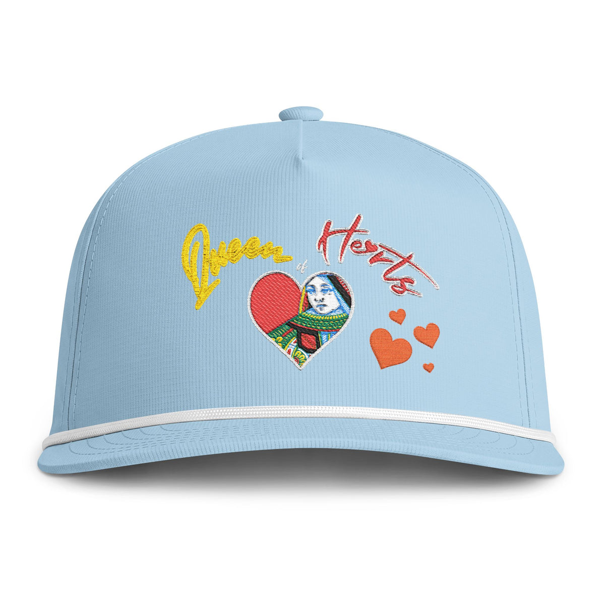 Sunwashed 'Queen of Hearts' Embroidered Rope Trucker Hat