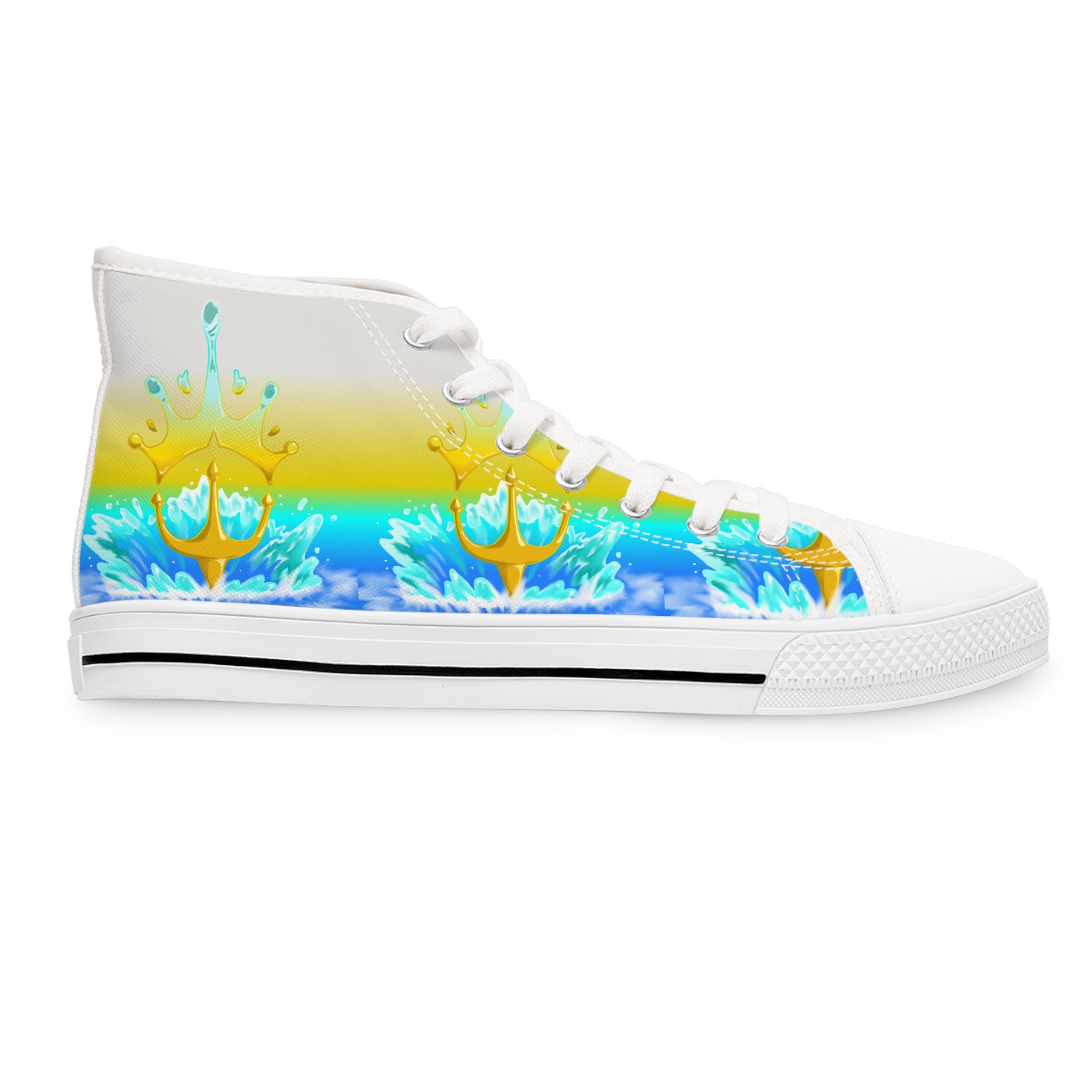 Trident and Crown High Top Sneakers