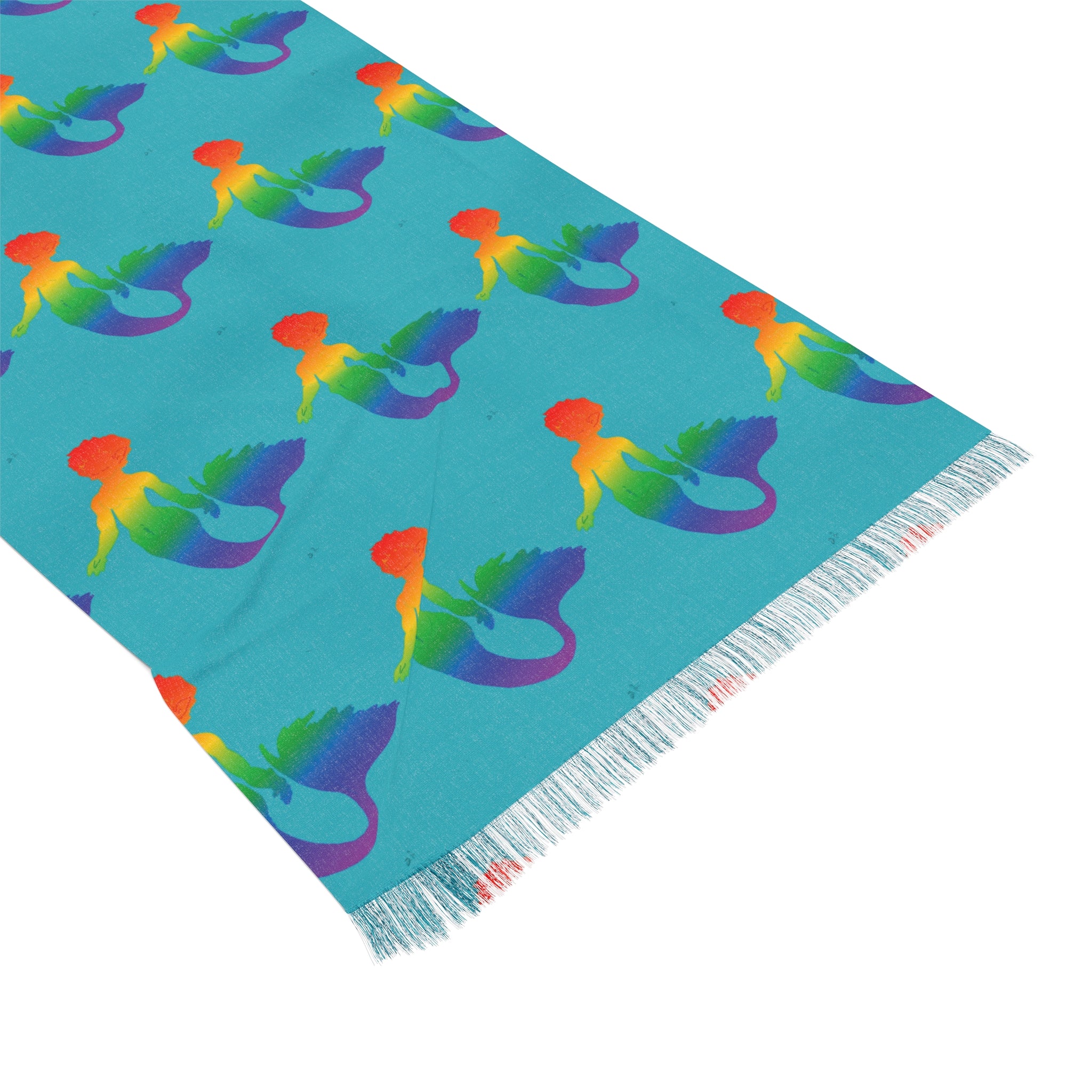 Rainbow Merman Pattern Lightweight Scarf