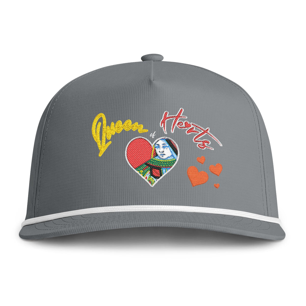 Sunwashed 'Queen of Hearts' Embroidered Rope Trucker Hat
