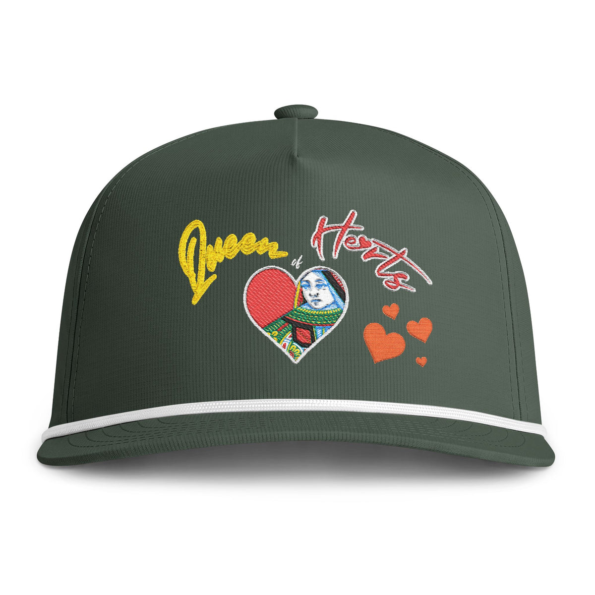 Sunwashed 'Queen of Hearts' Embroidered Rope Trucker Hat