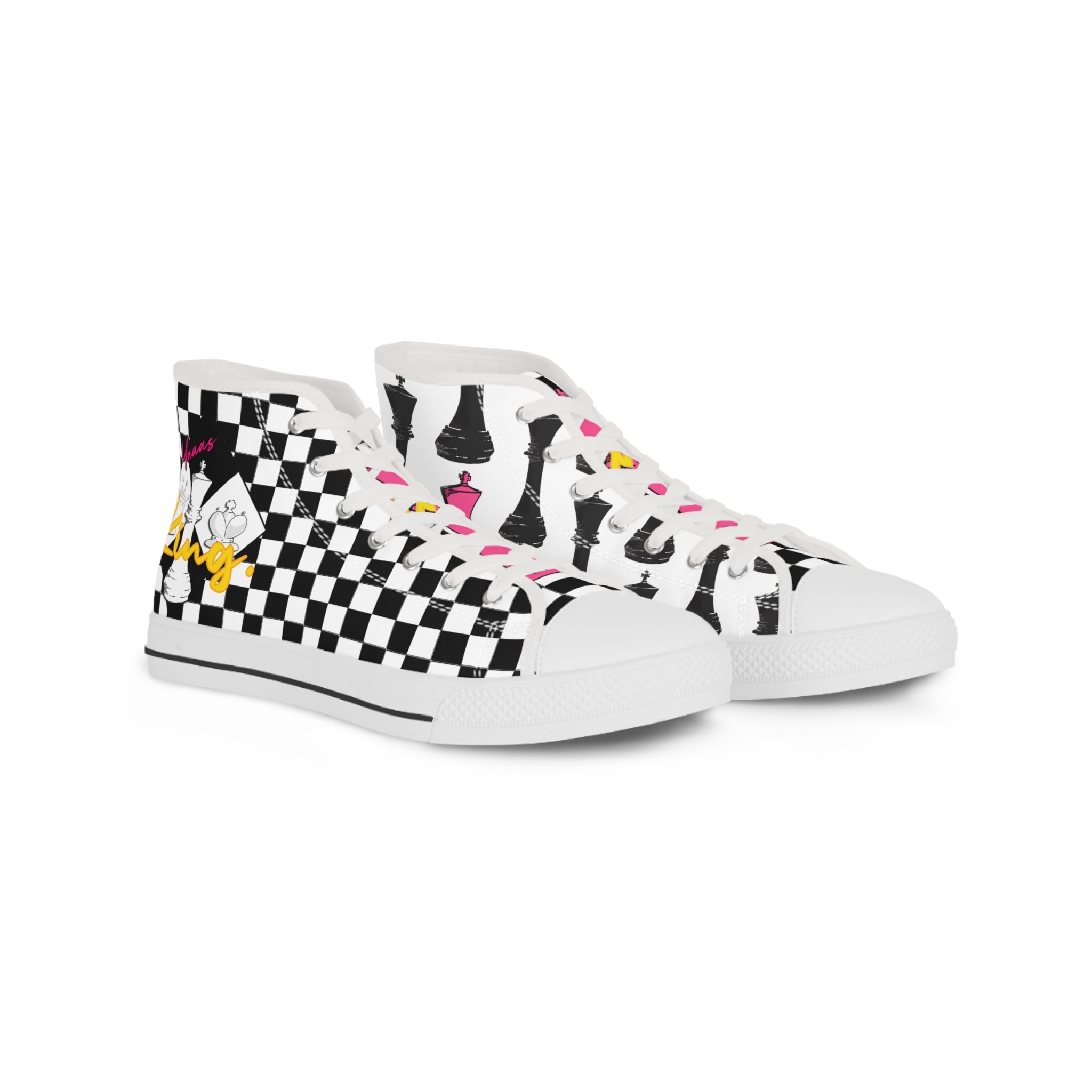 Checkerboard King Chess High-Top Sneakers