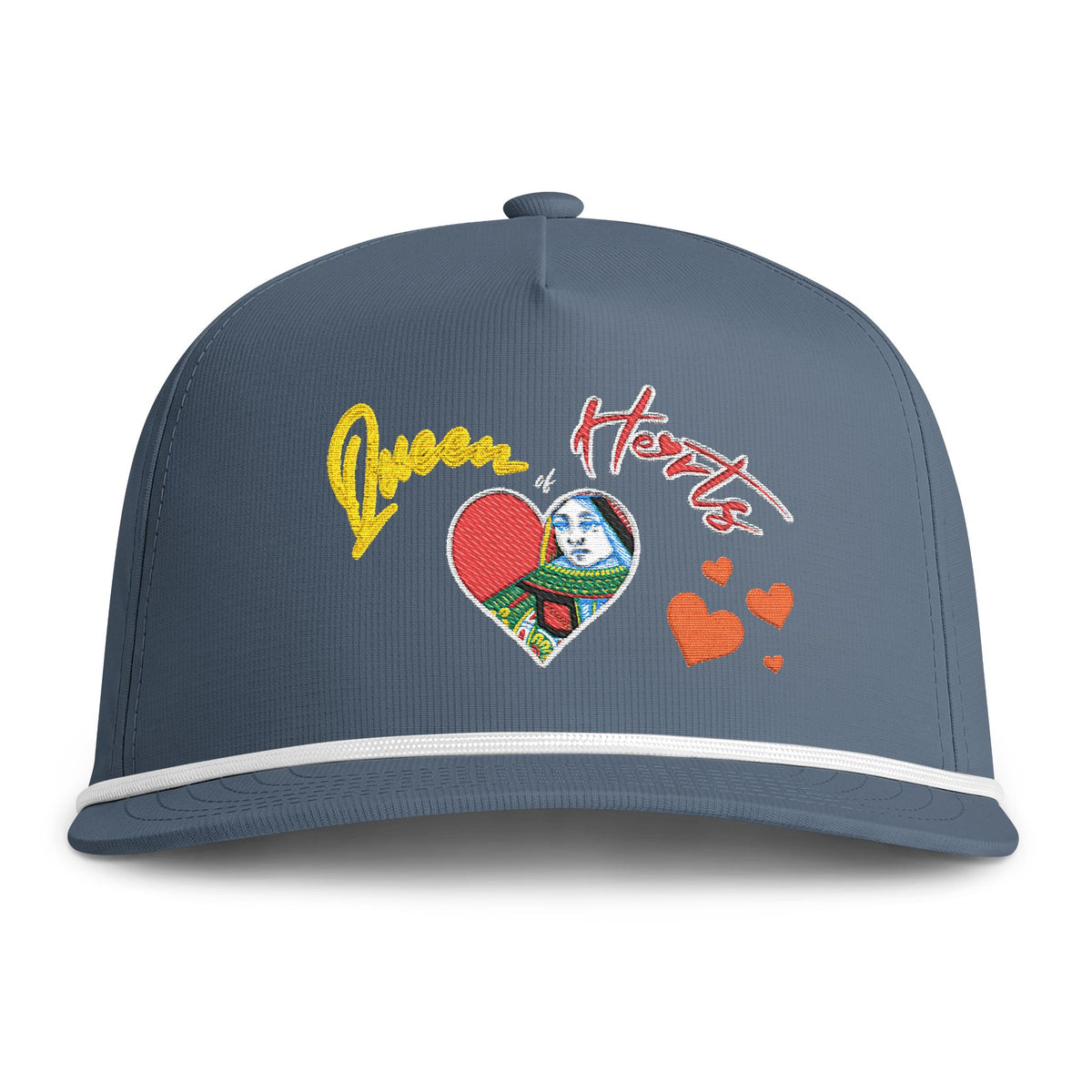 Sunwashed 'Queen of Hearts' Embroidered Rope Trucker Hat