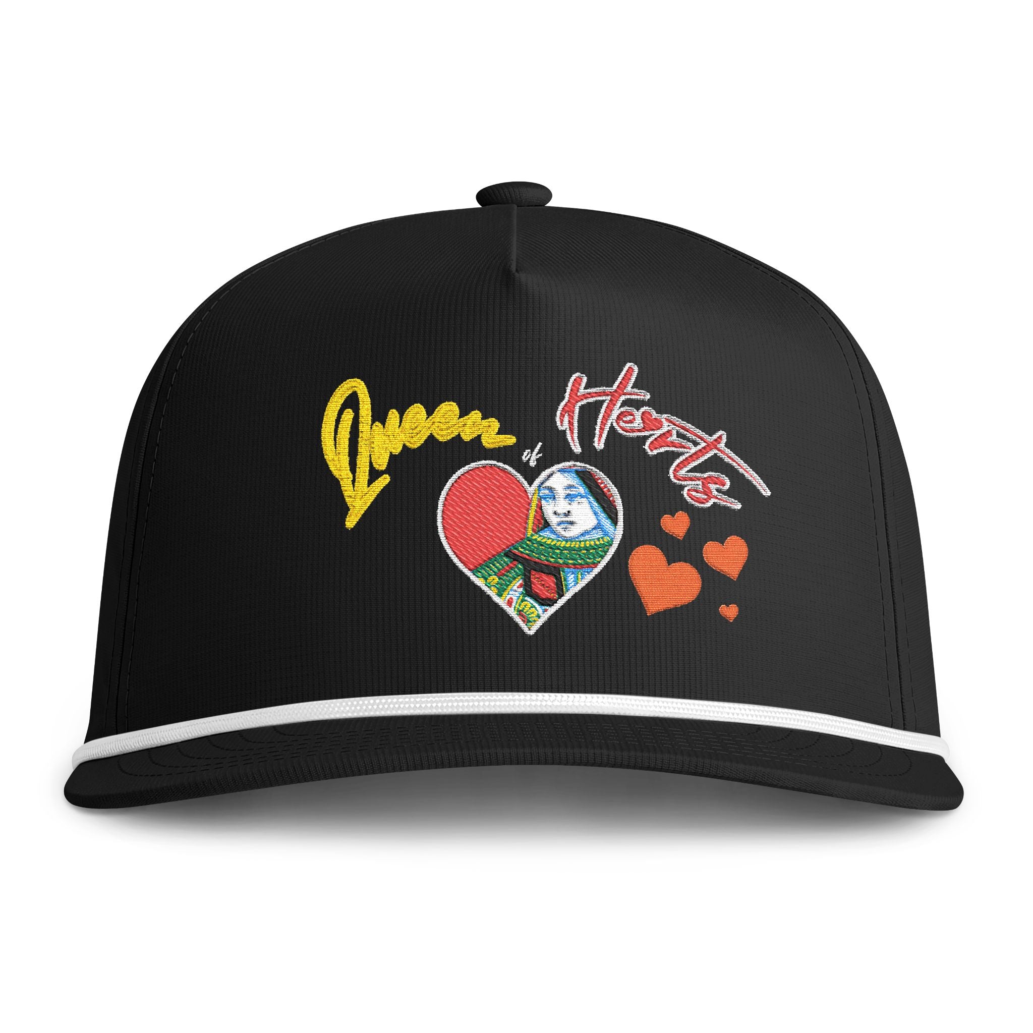 Sunwashed 'Queen of Hearts' Embroidered Rope Trucker Hat