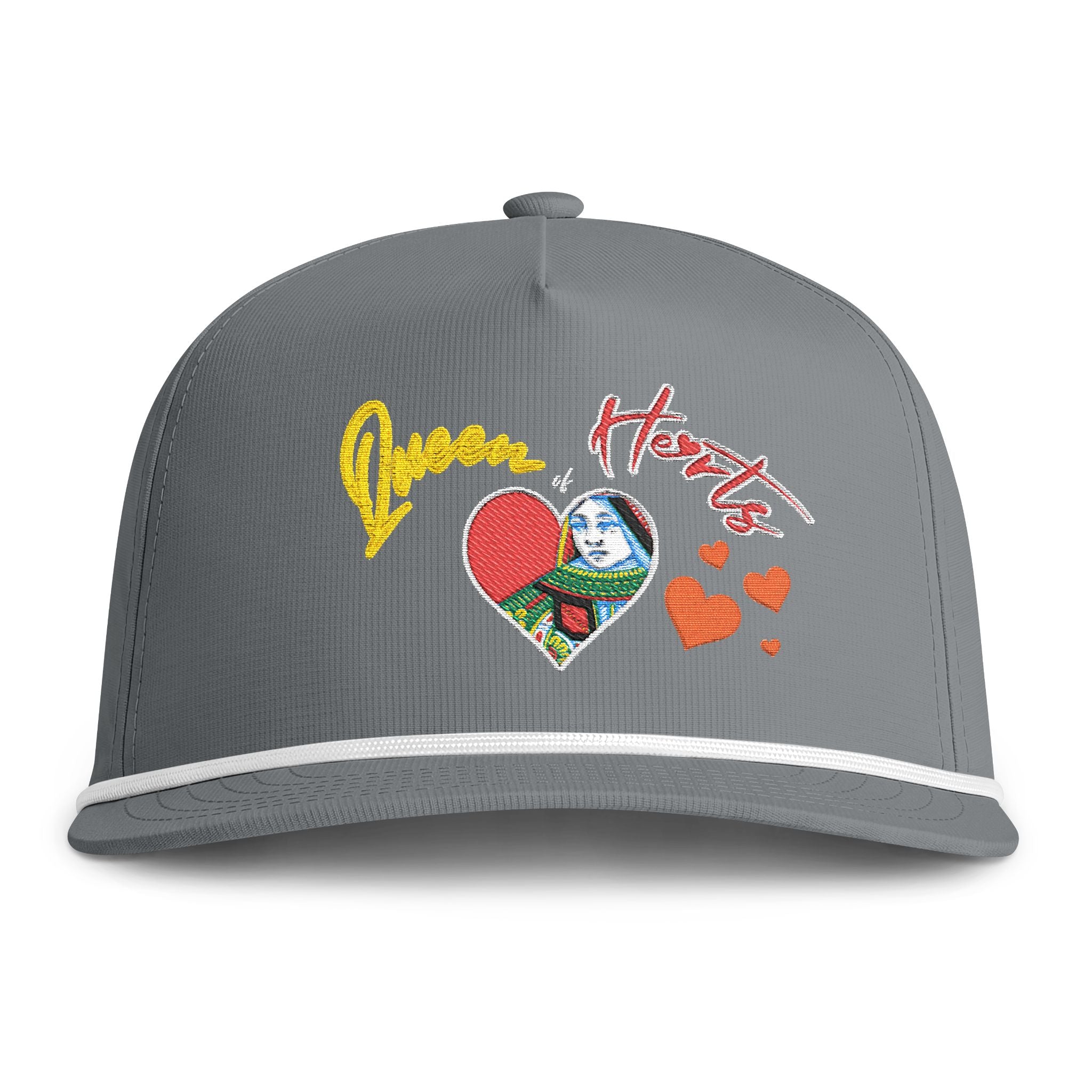 Sunwashed 'Queen of Hearts' Embroidered Rope Trucker Hat
