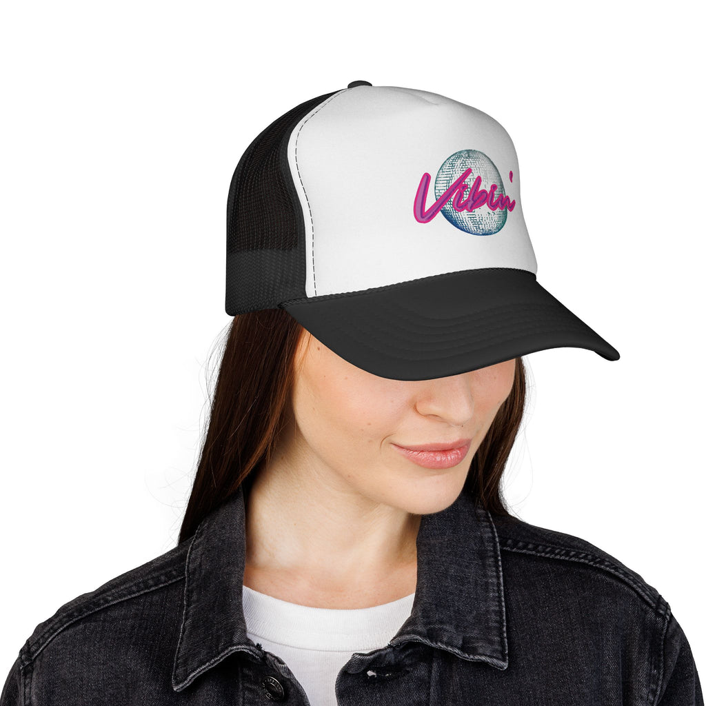 'Vibin' Script with Disco Ball Cap