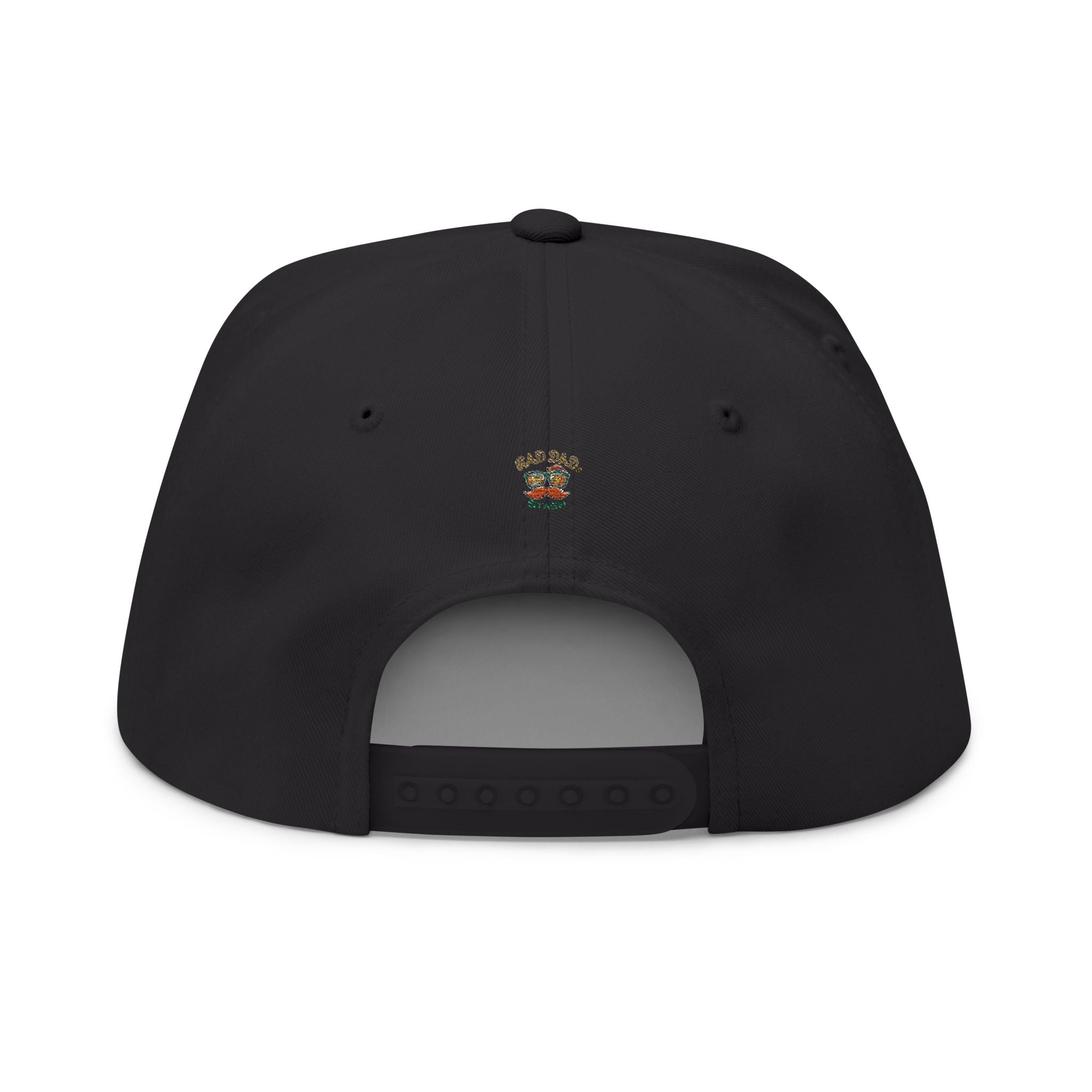 Gear Head Flat Bill Cap — Embroidered Mechanical Gears Hat