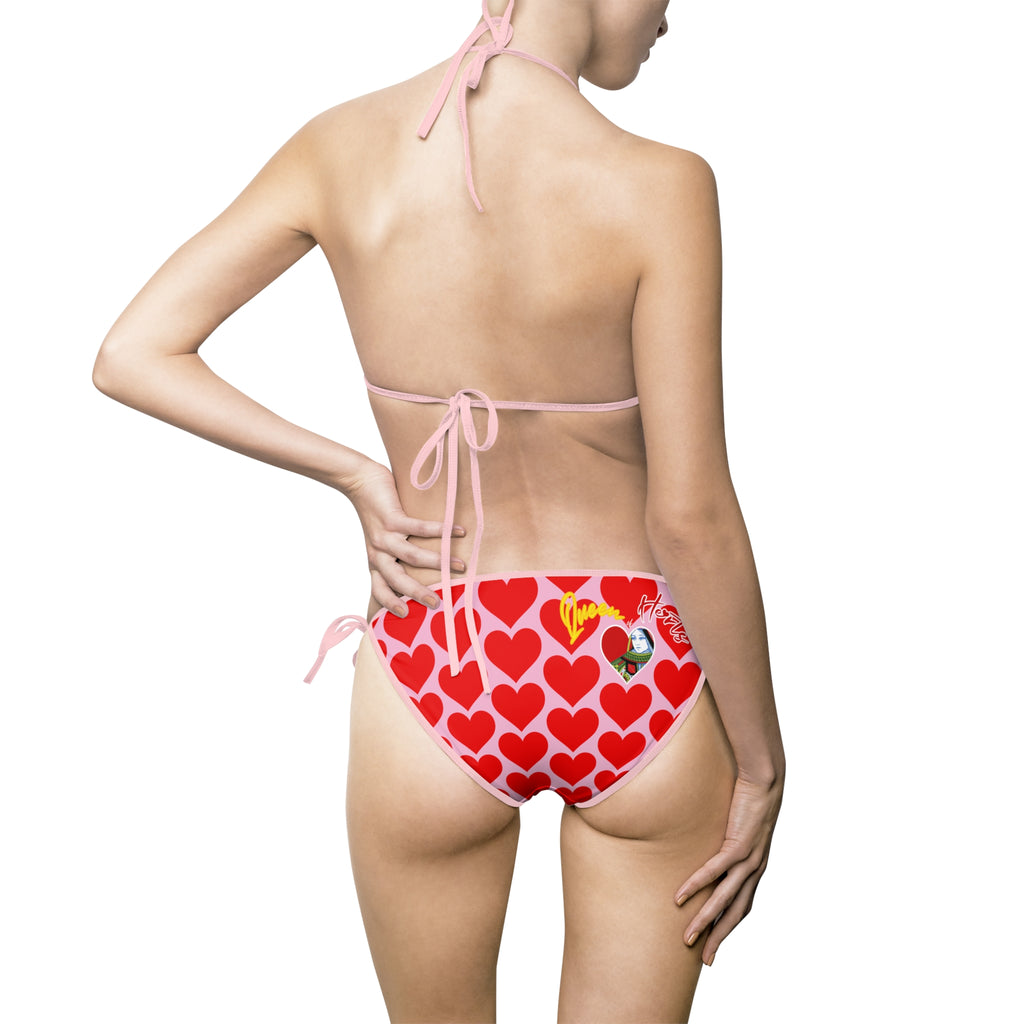 Queen of Hearts Bikini Swimsuit, Triangle Two-Piece