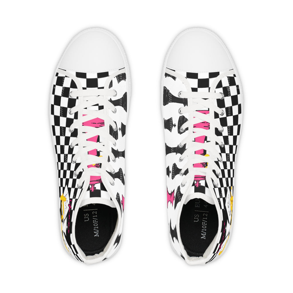 Checkerboard King Chess High-Top Sneakers