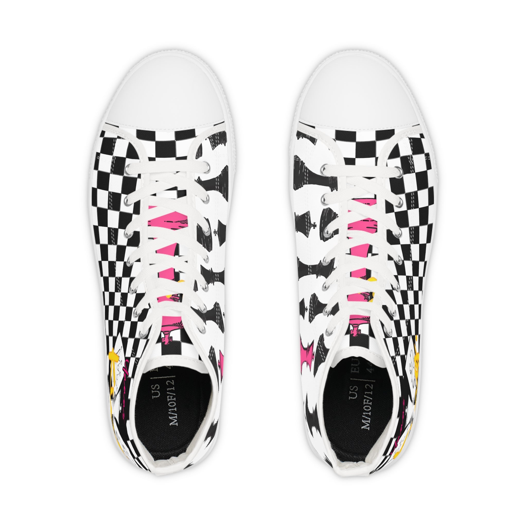Checkerboard King Chess High-Top Sneakers