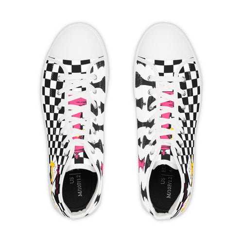 Checkerboard King Chess High-Top Sneakers