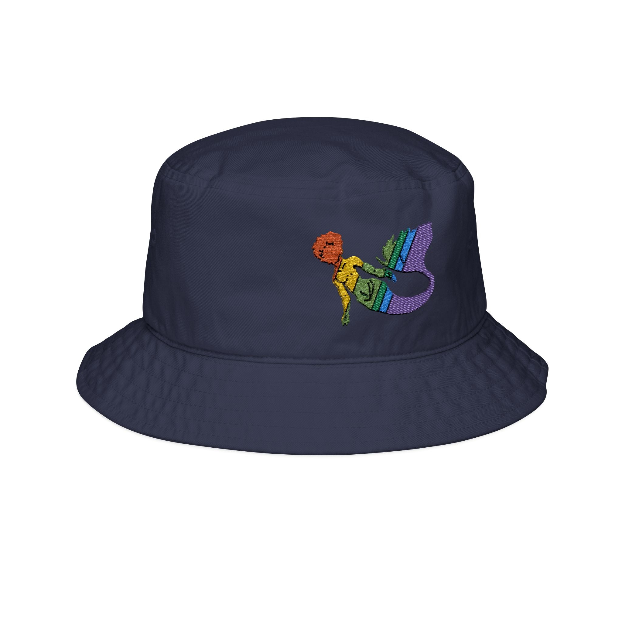 Embroidered Rainbow Mermaid Bucket Hat