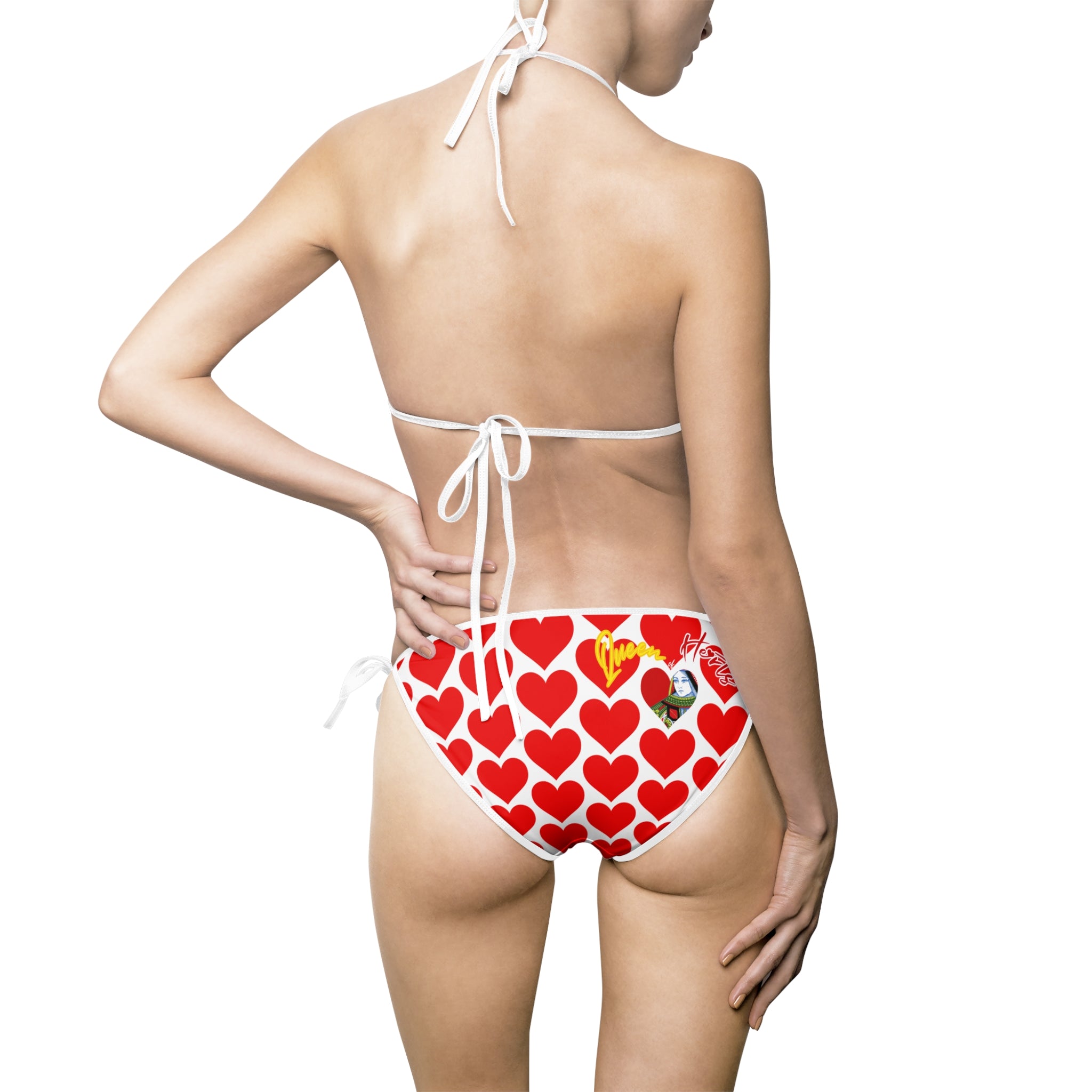 Queen of Hearts Bikini Swimsuit, Triangle Two-Piece