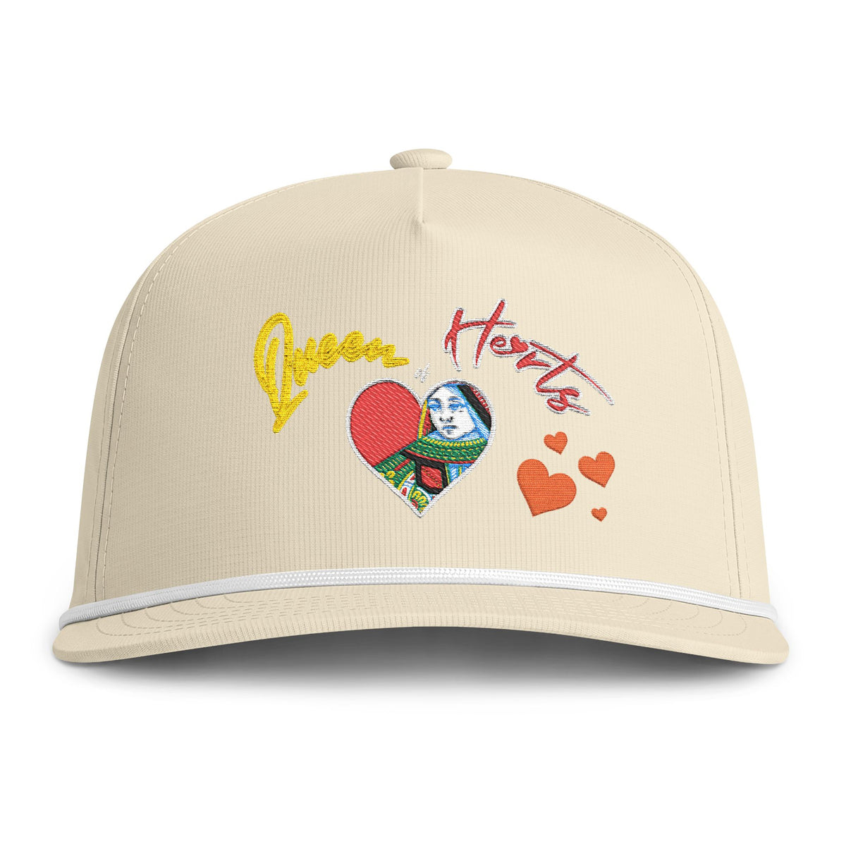 Sunwashed 'Queen of Hearts' Embroidered Rope Trucker Hat