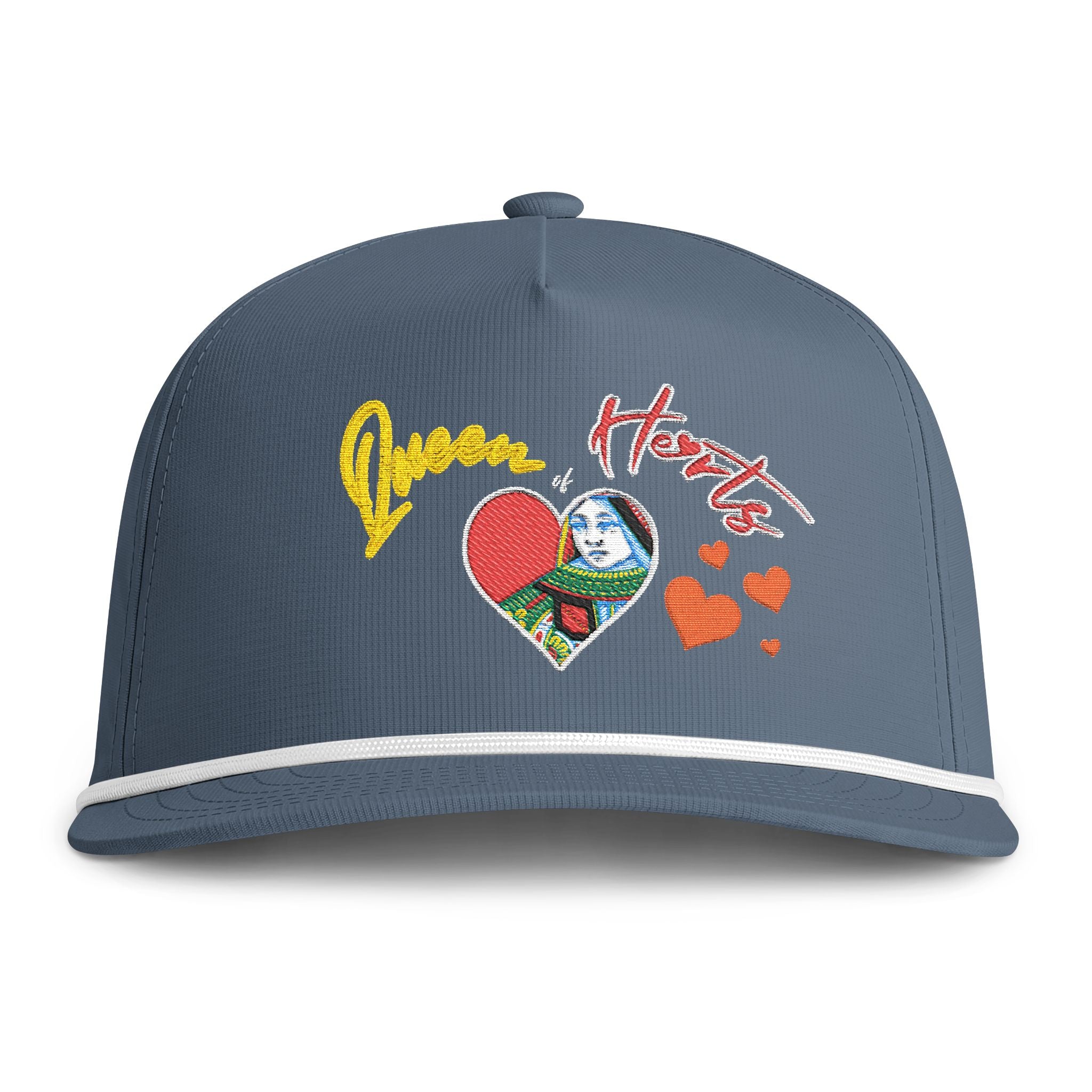 Sunwashed 'Queen of Hearts' Embroidered Rope Trucker Hat
